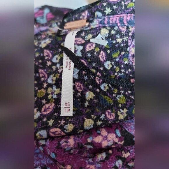 Free People Marais Floral Maxi Tunic Dress Size XS Witchy Boho Fall Festival - Picture 5 of 10